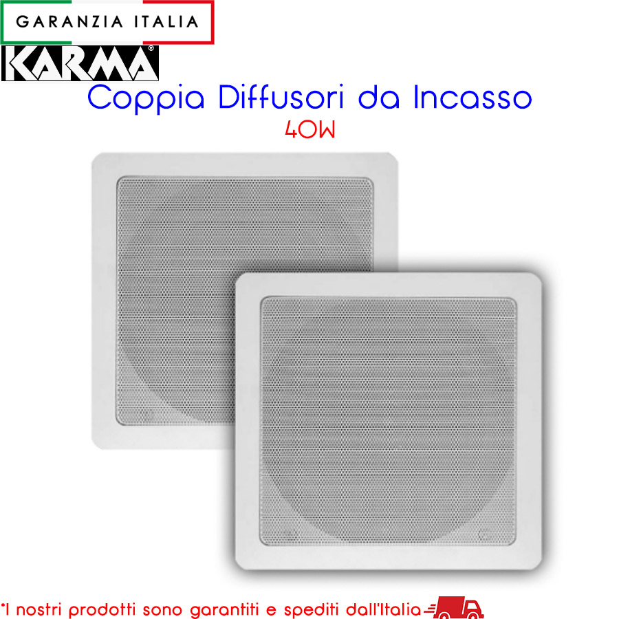 Coppia casse / diffusori da incasso 40W - BS 93 Karma Italiana zoomable