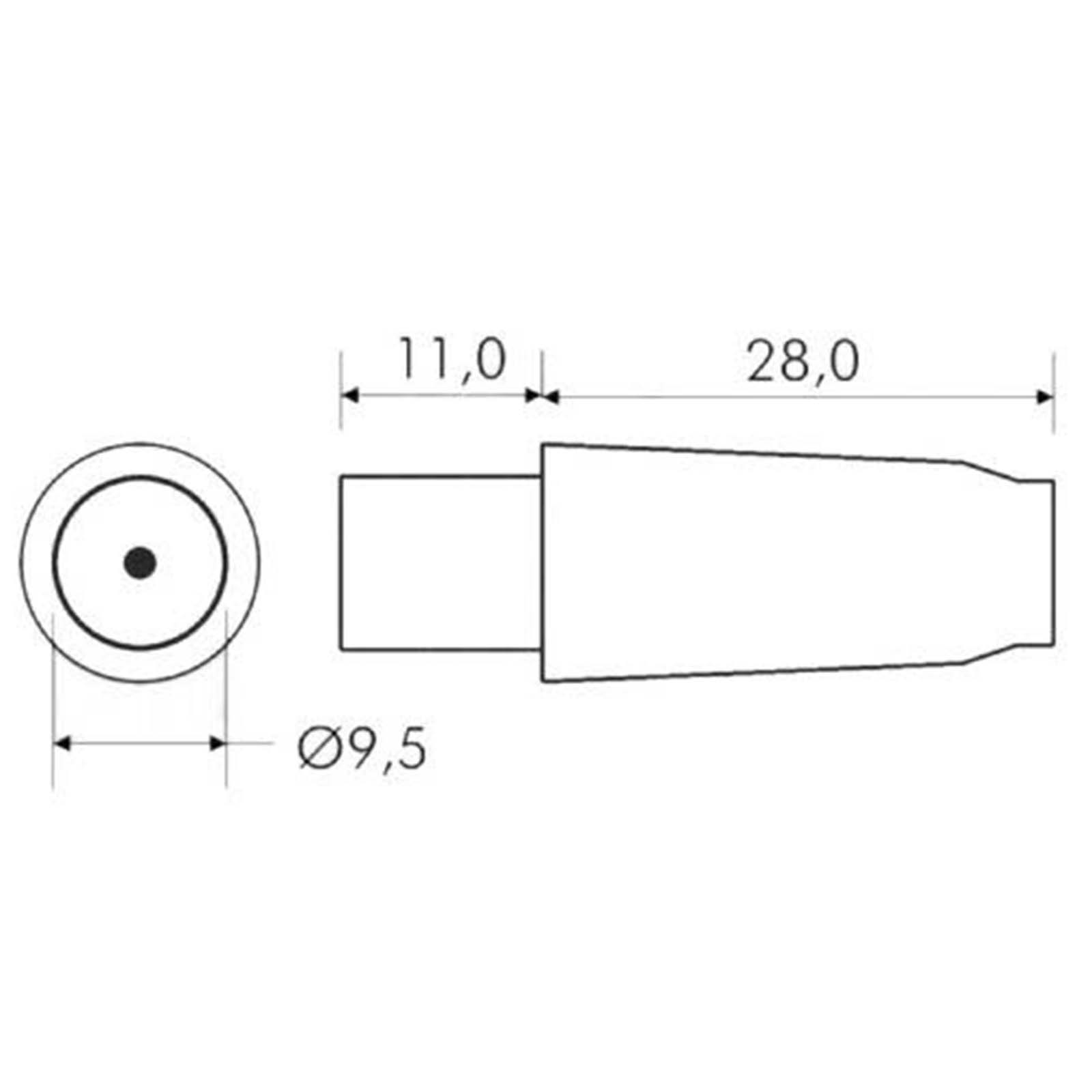 Spinotto Tv maschio piatta per Cavo Coassiale Antenna - D'Alessandris