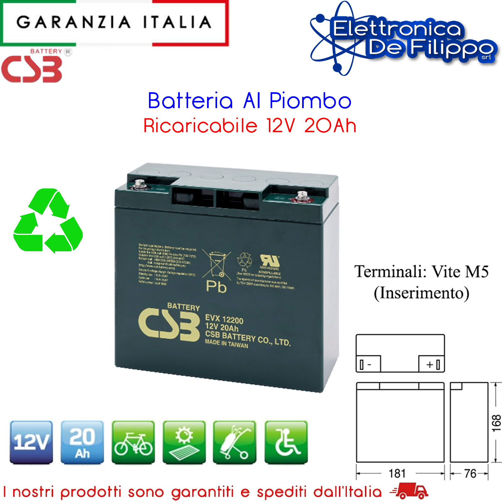 39662010 - Batterie Cicliche - elettronicadefilippo srl - Batteria