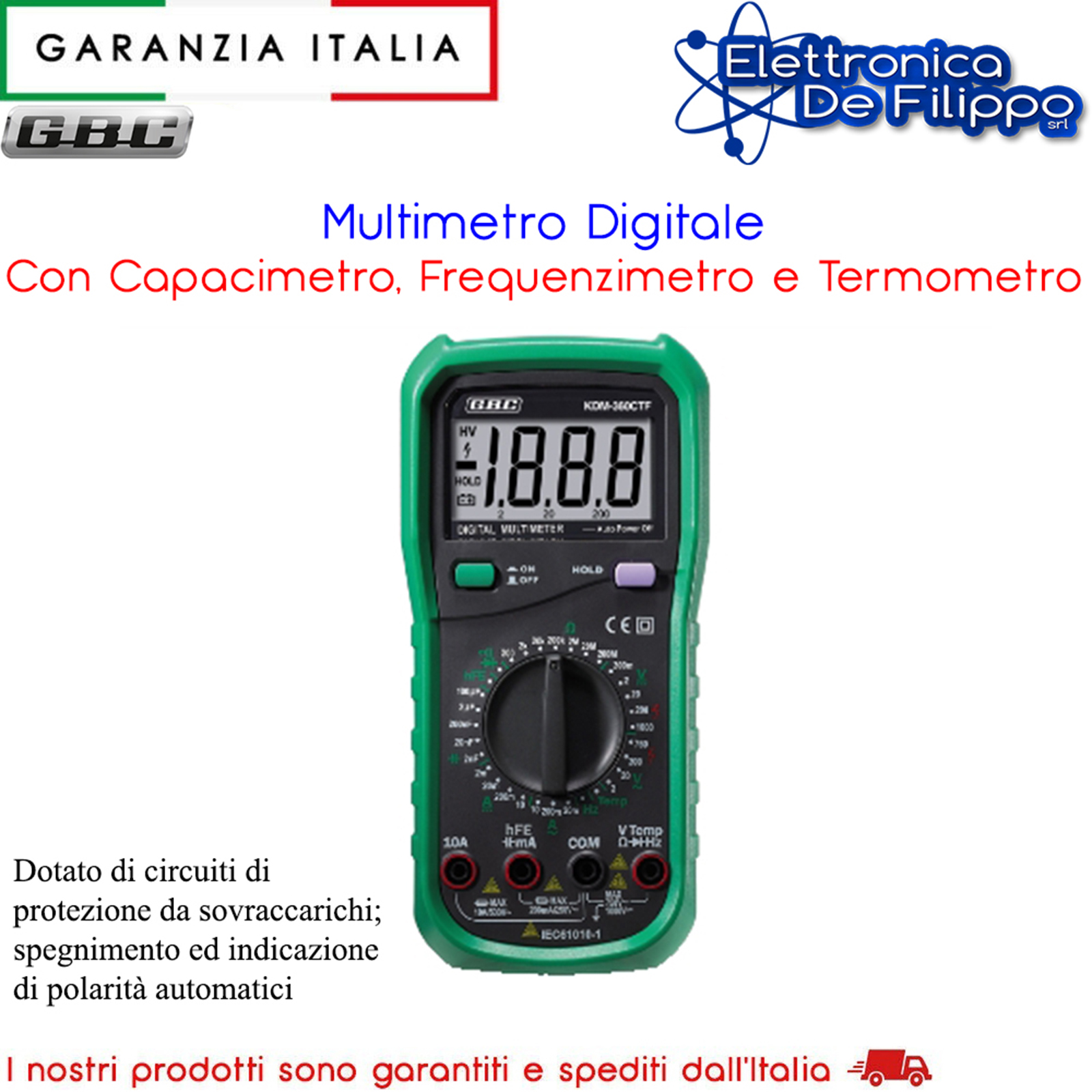 Acquista Multimetro Digitale Tester Professionale Misuratore Corrente  Alternata Corrente Continua Tensione Multimetro