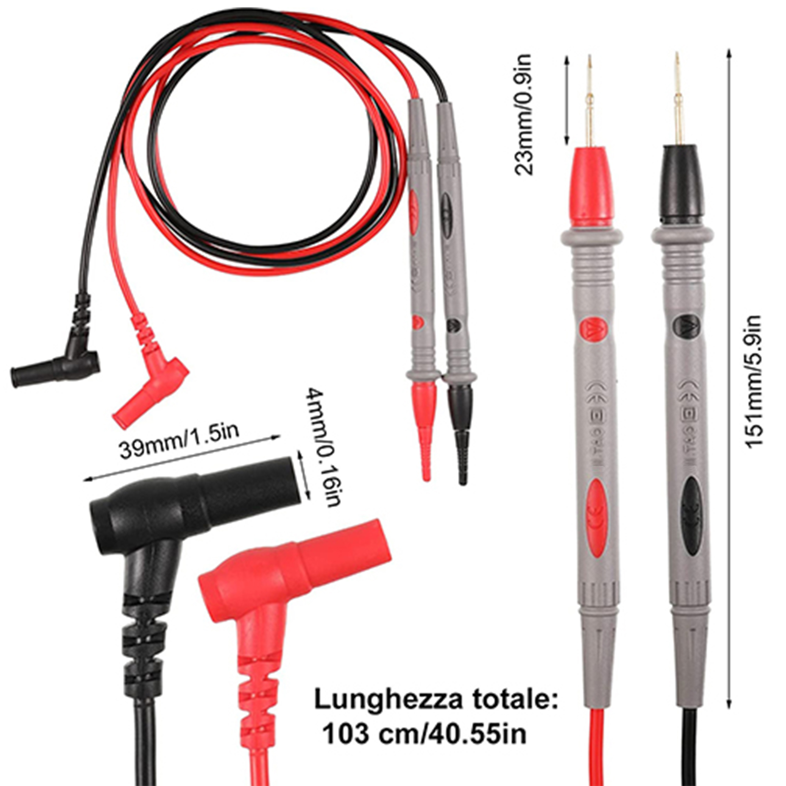 Cavi Test Multimetro Digitali Professionali - Pinze Alligatore E Sonde Per Misurazioni Precise Fino A 1000V/10A - Per Uso Domestico E Industriale - Foto 9