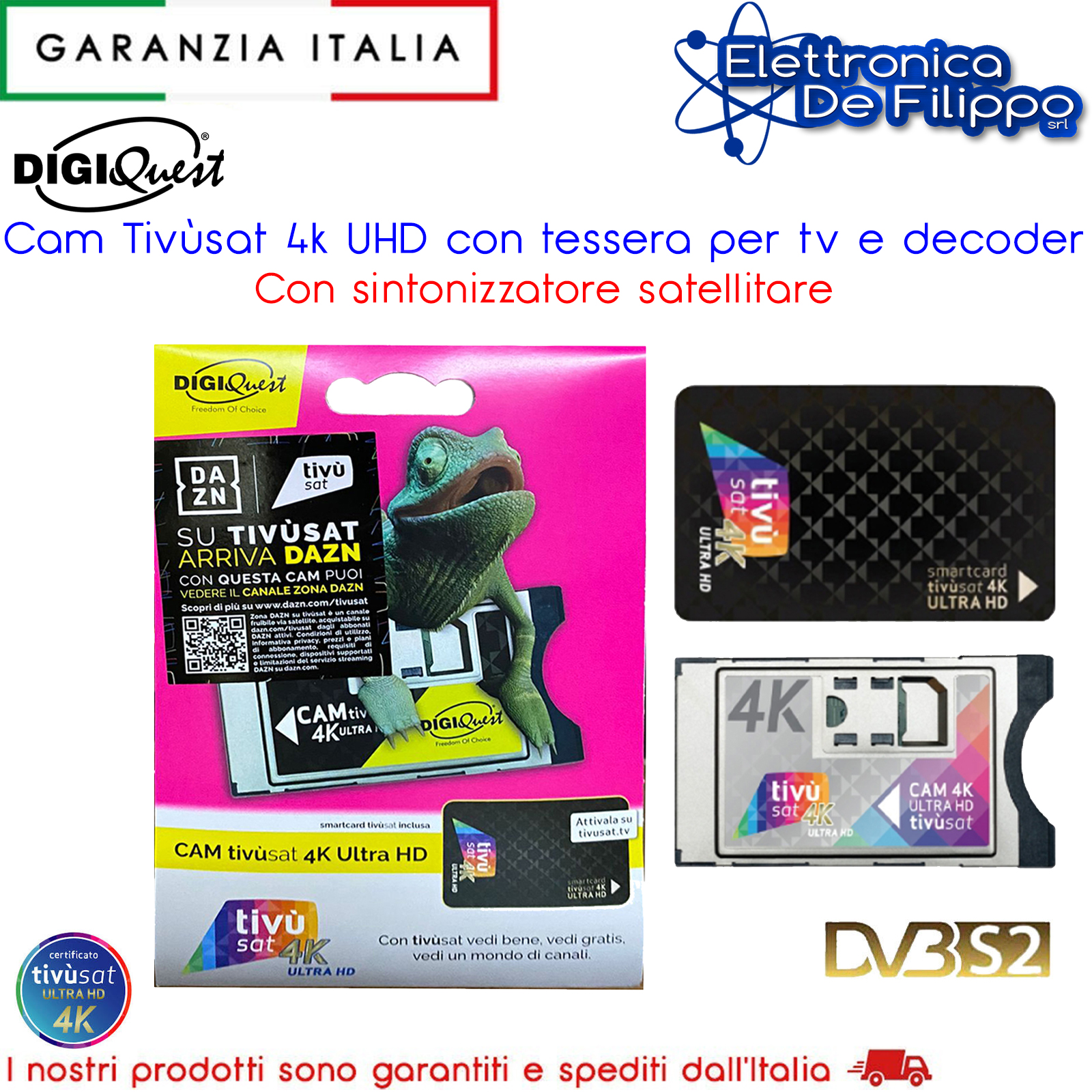 58600033 - Cam & Decoder - elettronicadefilippo srl - Smartcard Tivusat -  WE CAM Tivusat HD