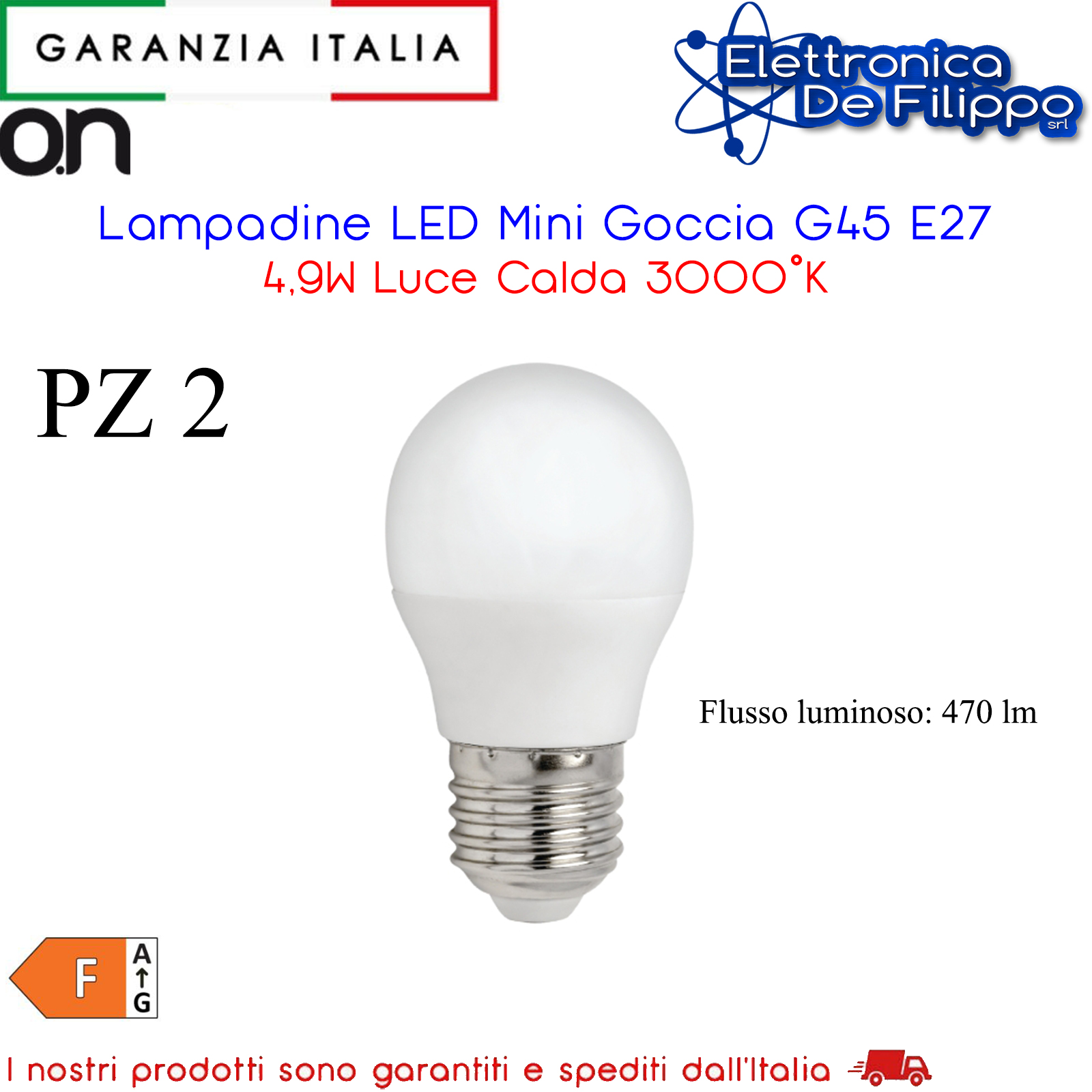 Lampadina Led A Goccia 9w E27 3000k