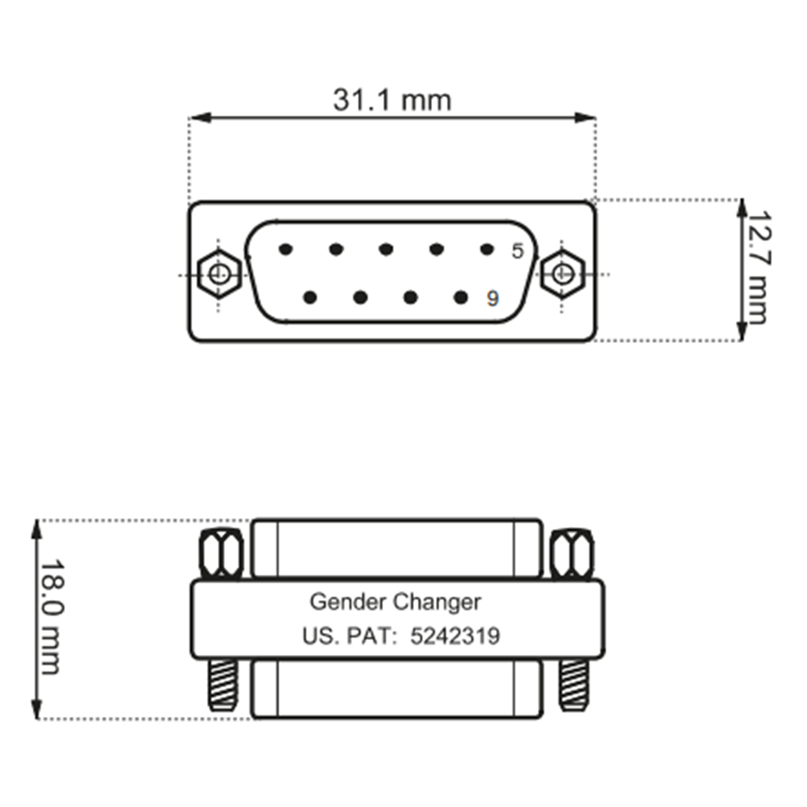 BeMatik Mini Adattatore Seriale DB9 Maschio-maschio, Compatto E Metallico. Per Collegamenti Informatici. - 4