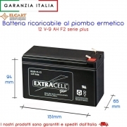 Batteria Ermetica Ricaricabile al Piombo 12V 9 ah ciclica per mezzi a trazione