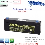 BATTERIA ERMETICA AL PIOMBO AGM 12V 2,2Ah 2,3 Ah RICARICABILE ALLARME SIRENA