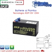 BATTERIA PIOMBO 12V 1.3Ah 98x43x52mm