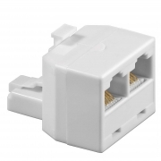 Adattatore T Spina RJ45  2x prese RJ45 configurazione 1:1 bianco