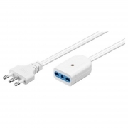 Prolunga Elettrica Lineare 5mt Spina 16A e Presa 10/16A  Bipasso Colore Bianco