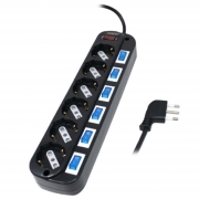 Multipresa 6 Posti 10-16A Con Interruttori Indipendenti