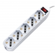 Multipresa 5 Posti Con Cavo 3mt 10/16 Schuko Con Interruttore