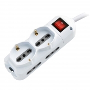 Multipresa 6 Posti 10/16 Schuko Con Interruttore