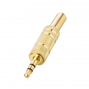 Spina Jack 3,5mm Stereo Metallica Dorata Con Molla Guidacavo
