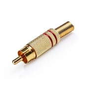 Spina RCA Metallica Dorata Rossa Con Molla Guidacavo
