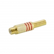 Presa RCA Rossa Metallica Con Molla Guidacavo