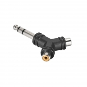 Adattatore Y Da Spina 6,3mm Stereo a 2 Prese RCA