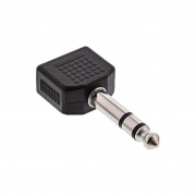 Adattatore Jack Da Spina 6,3mm Stereo a 2 Prese Jack 3,5 Stereo