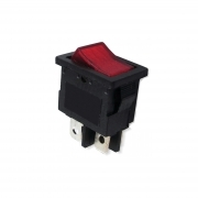 Interruttore a Bascula Unipolare Luminoso Rosso 230V ON-OFF