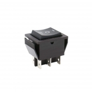 Deviatore a Bascula Unipolare Nero ON-OFF-ON