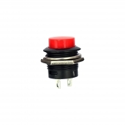 Interruttore a Pulsante Unipolare Momentaneo Rosso OFF-ON