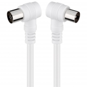 Cavo Antenna 90 Gradi Maschio/Femmina 1,5 mt Bianco
