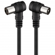 Cavo Antenna 90 Gradi Maschio/Femmina 1,5 mt Nero