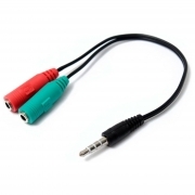 Adattatore Audio Spina Jack 3,5mm 4 Poli - 2 Prese 3,5mm