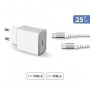Alimentatore 25W USB-C Con Cavo USB Type-C Rinforzato