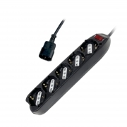 Multipresa 5 Posti 10-16A Schuko Con Spina IEC Nera