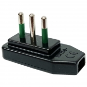 Spina Elettrica Volante Piatta 10A Nera