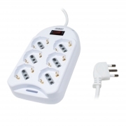 MULTIPRESA 6 POSTI 10-16A-SCHUKO CON INTERRUTTORE