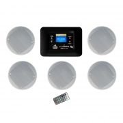 KIT Amplificatore Nero Da Incasso 503 e 5 Casse Rotonde Per Controsoffitto