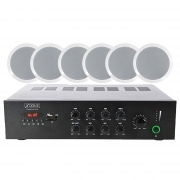 Amplificatore con 6 da controsoffitto per locale bar pub palestra