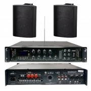 Amplificatore 100V/350W 6 zone Con MP3/DAB/FM/SCAN/BT con 2 casse da parete