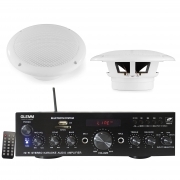 Amplificatore Stereo 2x50W Bluetooth Con Coppia Di Casse 100W