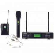 Radiomicrofono Multifrequenza 2 Canali UHF Con 2 Microfoni 100 Frequenze