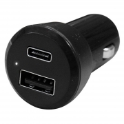 Caricabatterie Per Auto Spina Accendisigari USB 2,1A e USB-C 3.1A Con IC Control