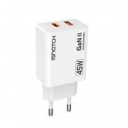 Alimentatore 45W 3A Presa USB QC e USB-C PD Con Protezione Da Surriscaldamento
