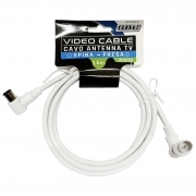 Cavo Antenna TV 1.5m Bianco a 90 Gradi Maschio-Femmina Con Adattatore